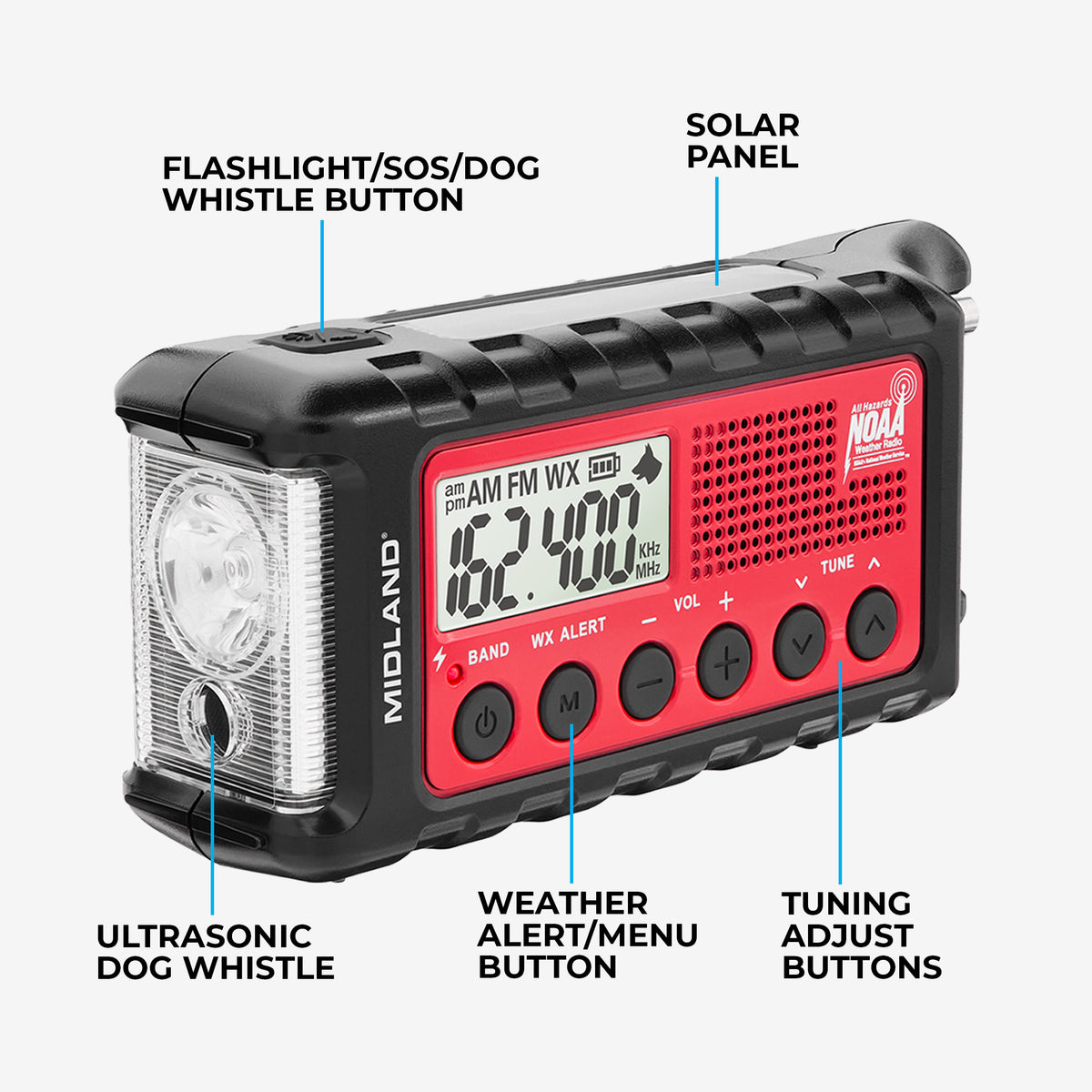 Midland - ER310 Emergency Crank Weather Radio Flashlight