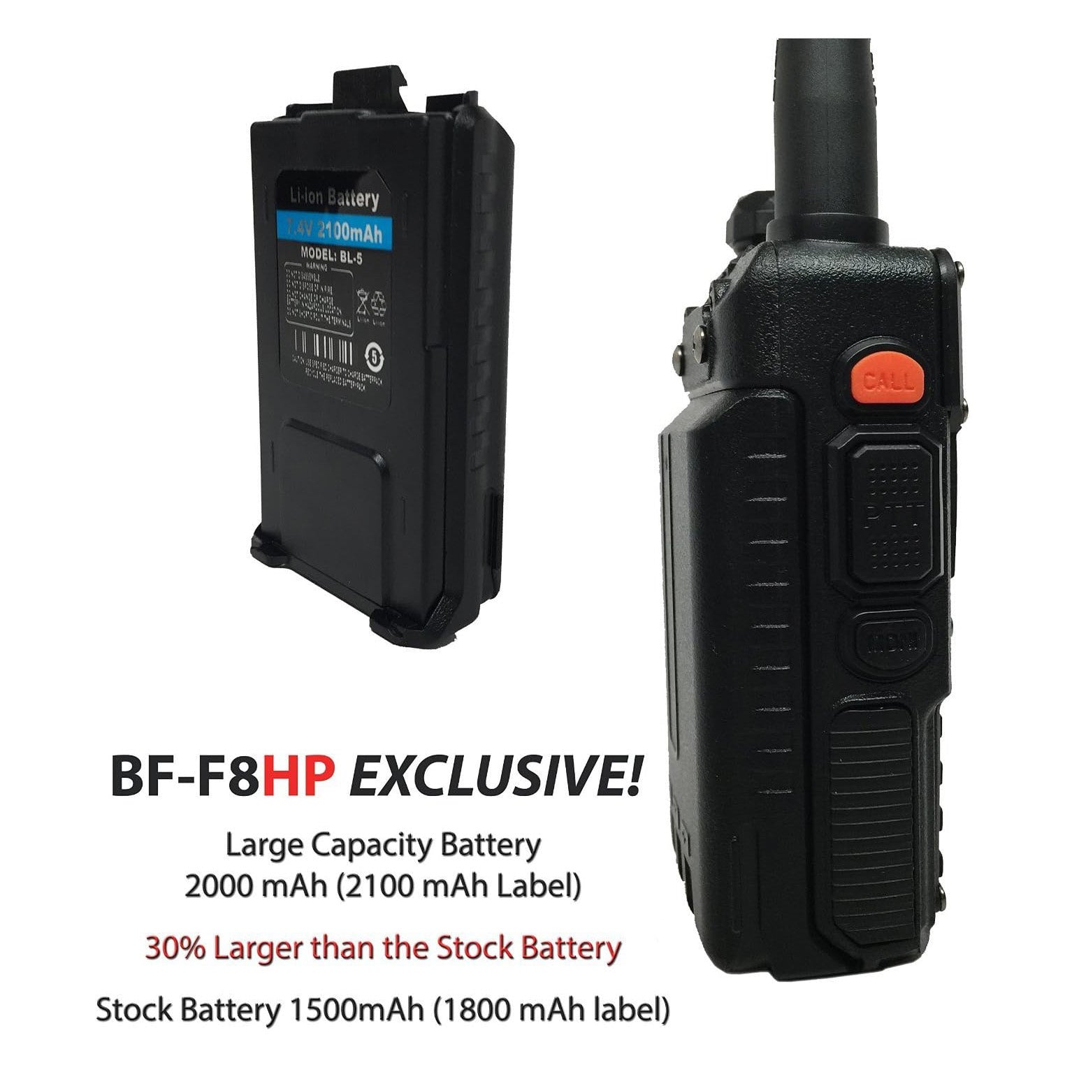 BAOFENG - BF-F8HP (UV-5R 3rd Gen) 8-Watt Dual Band Two-Way Radio