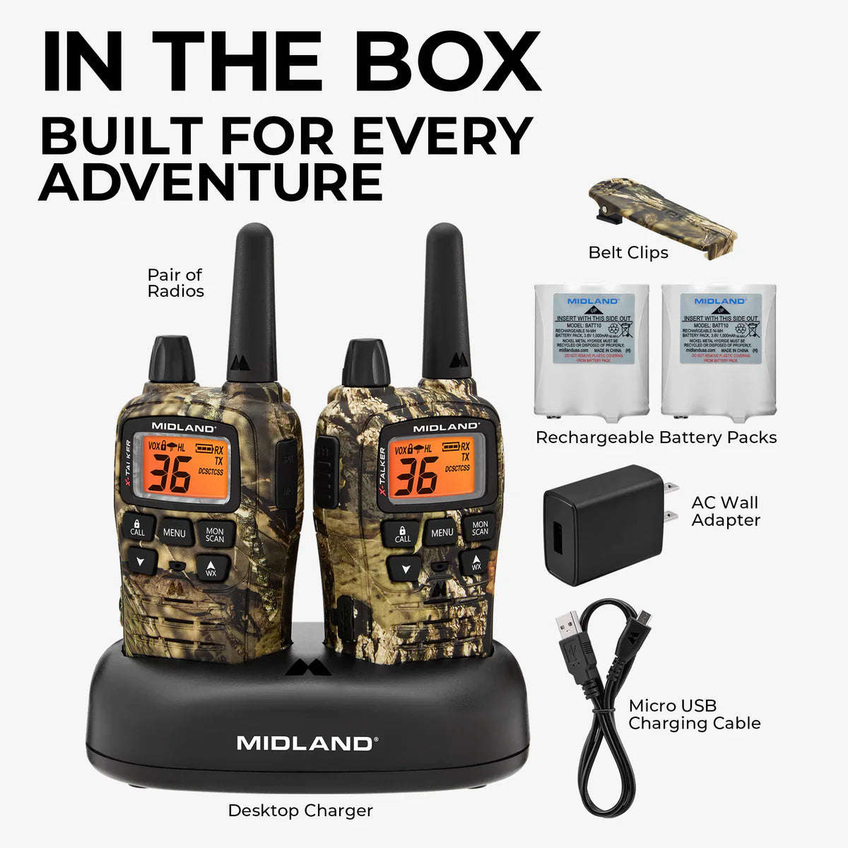 Midland – T75 X-Talker Camo Walkie Talkie (38-Mile Range)