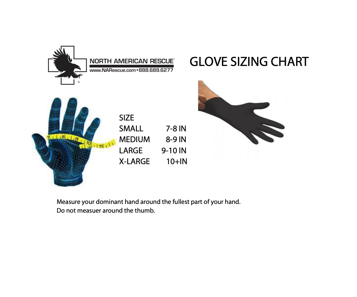 North American Rescue - Black Talon Gloves, 50 Pair, Medium Size
