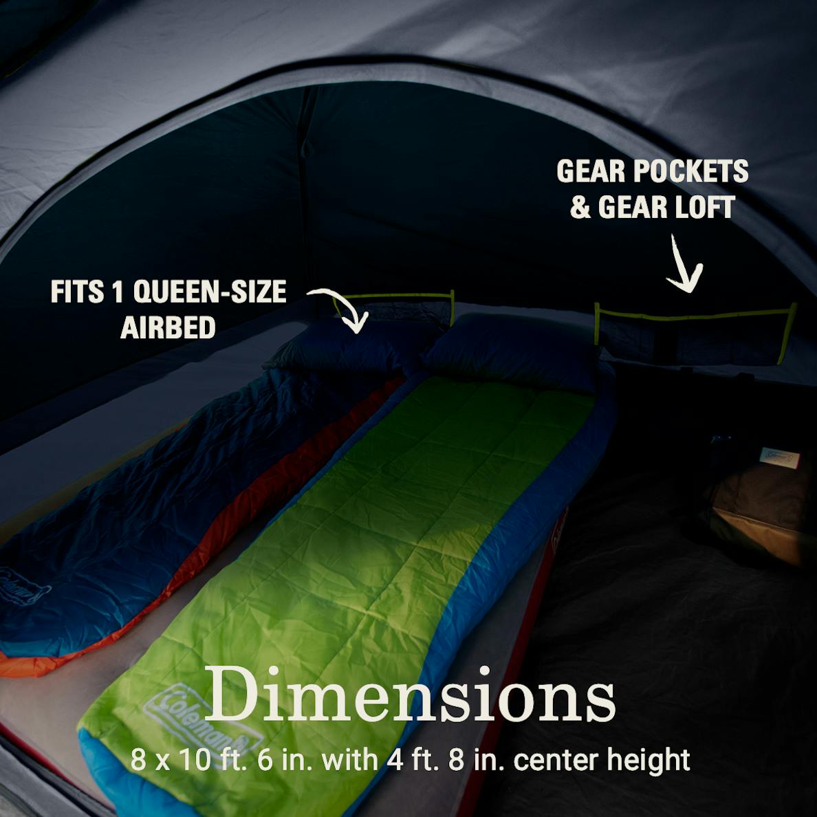 Coleman - Skydome 4-Person Tent with Screen Room & Dark Room Tech